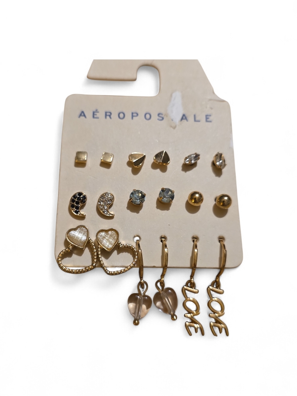 Aeropostale Gold Tone Multi-Style Earring Set